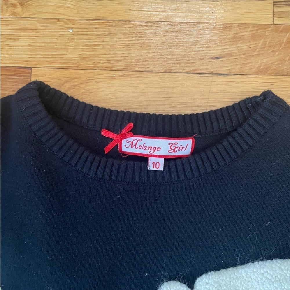 4/$25 Melange Girl by Kidichic Knit Sweater Dress Girls Sz 10 Black Knee Length - Picture 5 of 7